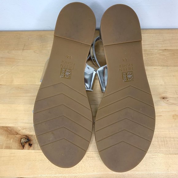 NWOT EILEEN FISHER Cici Velcro Sandal in Silver Sz 8.5 - Picture 8 of 12
